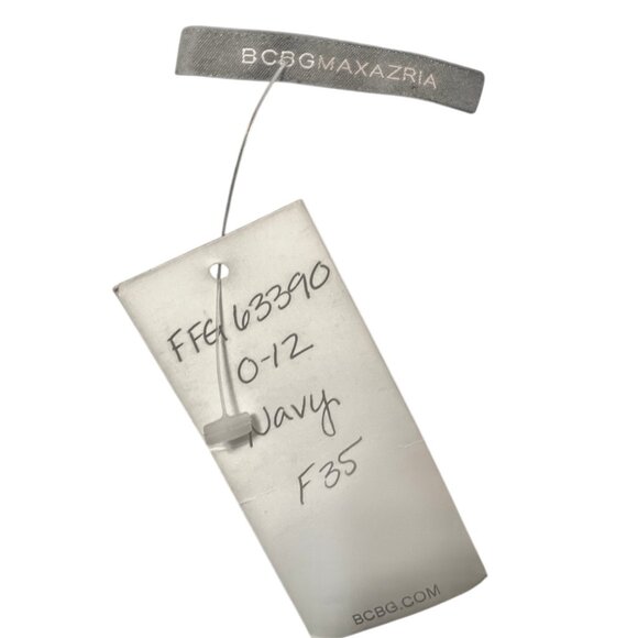 BCBGMAXAZRIA Silk Chiffon Halter Dress – Midnight Blue & Gold (Sample, NWT) - Picture 7 of 7